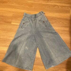 Wide-Leg Light Blue Culottes vintage